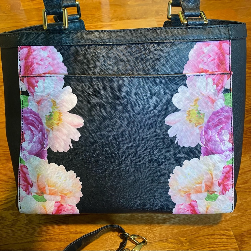 Calvin Klein Purse Black & Floral - Picture 3 of 7